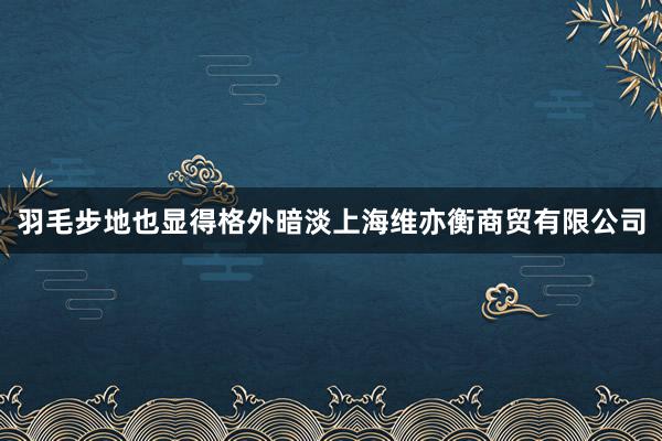 羽毛步地也显得格外暗淡上海维亦衡商贸有限公司